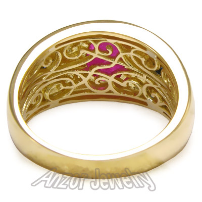 Men's 18k Yellow Gold  Ruby and Sapphire Ring R1323