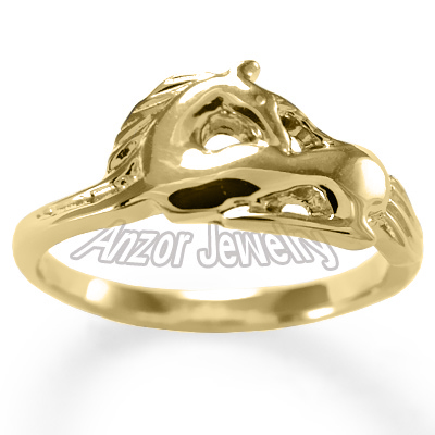 Unicorn Ring Horse lover's Ring Solid 10k Gold #R1328 Unicorn Ring Horse lover's Ring Solid 10k Gold #R1328