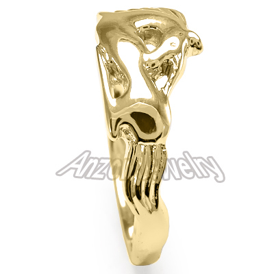 Unicorn Ring Horse lover's Ring Solid 10k Gold #R1328 Unicorn Ring Horse lover's Ring Solid 10k Gold #R1328