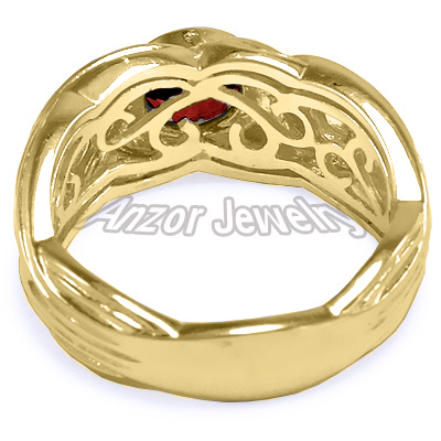 Men's 18k Gold Ruby and Diamond Men's Ring 7 to 14 #R1345