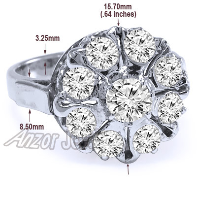 14K White Gold RUSSIAN Style Diamond Ring R1349