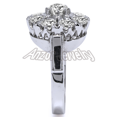 14K White Gold RUSSIAN Style Diamond Ring R1349