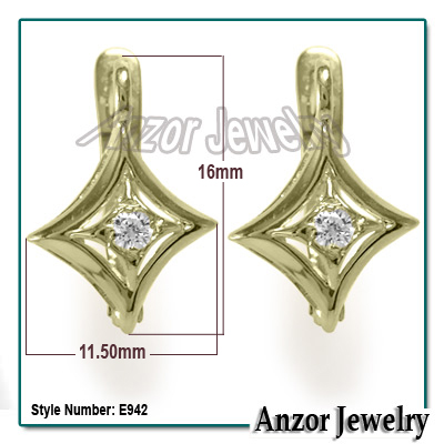 Russian Style Diamond Earrings  585 E942