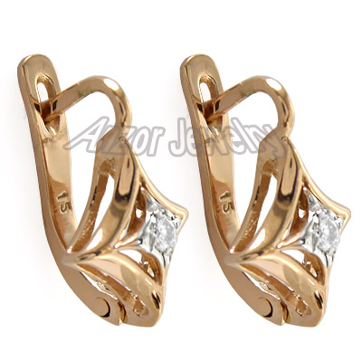 Russian Style Diamond Earrings 585 E947