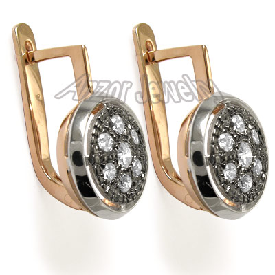 Russian Style Diamond Earrings 14k Gold 585 E944