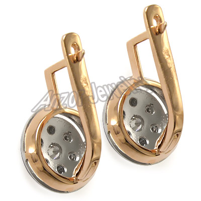 Russian Style Diamond Earrings 14k Gold 585 E944