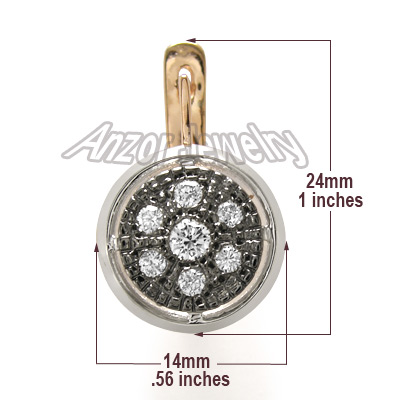 Russian Style Diamond Earrings 14k Gold 585 E944
