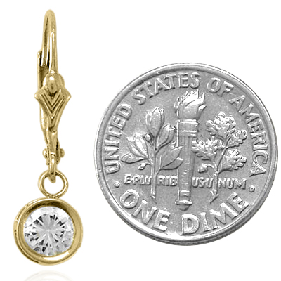 Fancy 14k Yellow Gold White Topaz Earrings E941 Fancy 14k Yellow Gold White Topaz Earrings E941