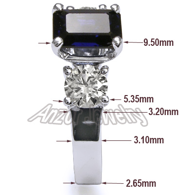 Ceylon Sapphire Diamond Ring in 18k White Gold R1355 Ceylon Sapphire Diamond Ring in 18k White Gold R1355