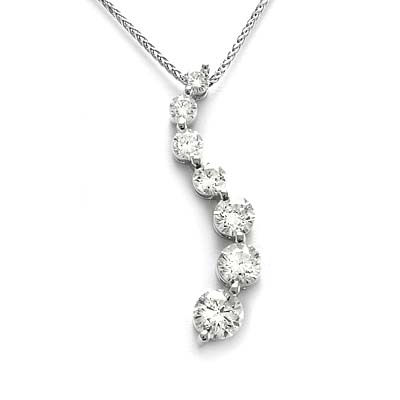 14k White Gold Journey Pendant P892