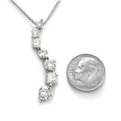 14k White Gold Journey Pendant P892