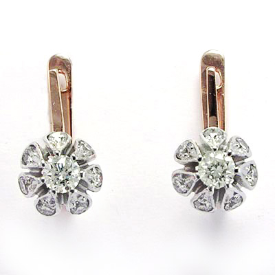 Russian Style Diamond Earrings 585 E954