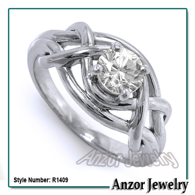 14k Gold White Sapphire Ring R1409