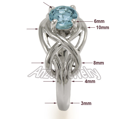 Natural Aquamarine Ring 14K Gold R1378