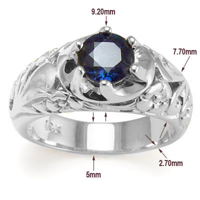 Men's 18k White Gold Ceylon Sapphire Ring R1382 Men's 18k White Gold Ceylon Sapphire Ring R1382