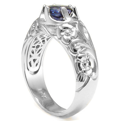 Men's 18k White Gold Ceylon Sapphire Ring R1382 Men's 18k White Gold Ceylon Sapphire Ring R1382