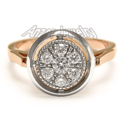 Old Russian design Genuine Diamond Ring 750 R1398