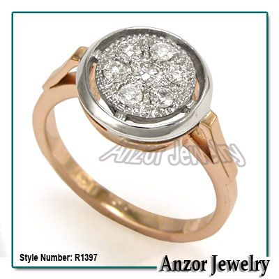 Old Russian design Genuine Diamond Ring 750 R1398