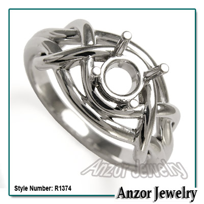 14k Solid Gold Ring Setting R1374