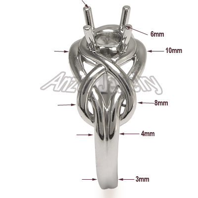 14k Solid Gold Ring Setting R1374