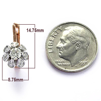 Russian Style Malinka Diamond  Earrings 585 E955 Russian Style Malinka Diamond  Earrings 585 E955