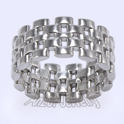 Mens Exclusive Jewelry 14k Panther Link Ring R1426