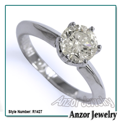 18k Gold Knife Edge Solitaire Engagement Ring R1427