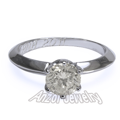 18k Gold Knife Edge Solitaire Engagement Ring R1427