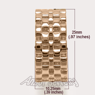 Men's 14k Gold Panther Link Band ring R1440