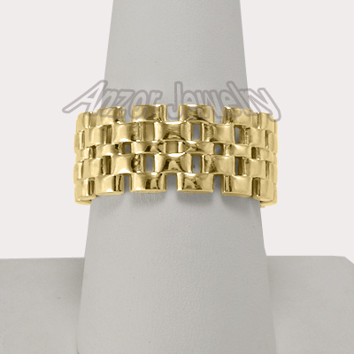 Men's 14k Solid Yellow Gold Panther Link Band R1436