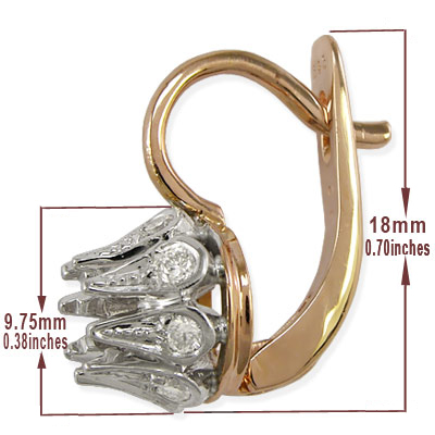 Russian style Diamond  Semi-Mount Earrings   585 E963