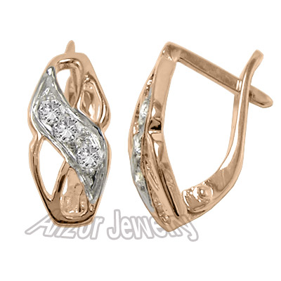 Diamond Russian Style Earrings 585 E965