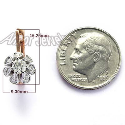 Russian Style Malinka Diamond  Earrings 585 E967