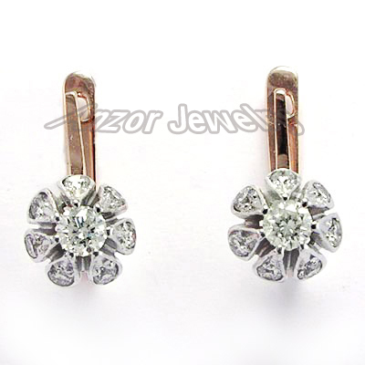 Russian Style Malinka Diamond  Earrings 585 E967