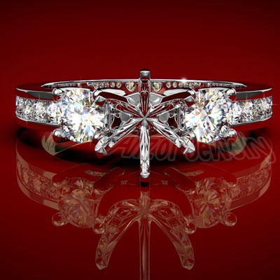 950 Platinum Diamond Ring Setting R1473