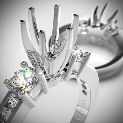 950 Platinum Diamond Ring Setting R1473