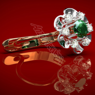 Colombian Emerald and Diamond Earrings 14k E975