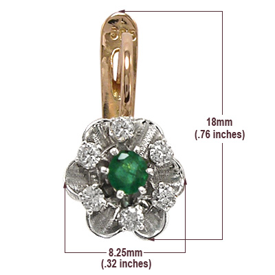 Colombian Emerald and Diamond Earrings 14k E975