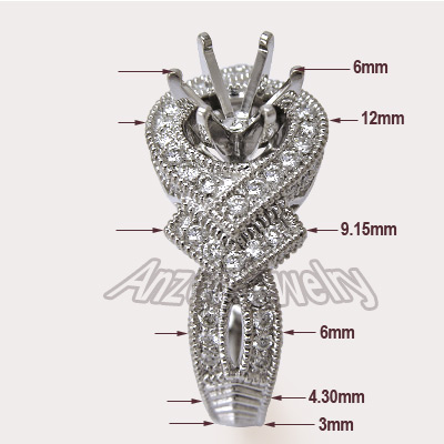 18k Gold Diamond Engagement Ring Setting R1444