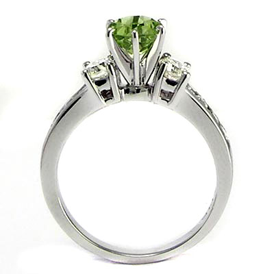 Peridot and Diamond Ring 10k Gold R1453