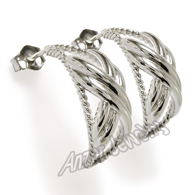 14k Gold X Design Earrings E968