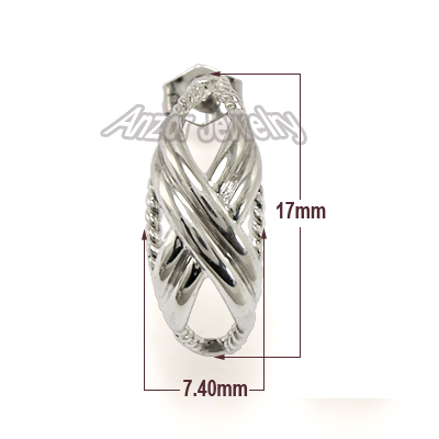 14k Gold X Design Earrings E968