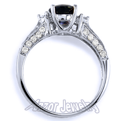 10k White Gold Ceylon Sapphire Diamond Ring R1451