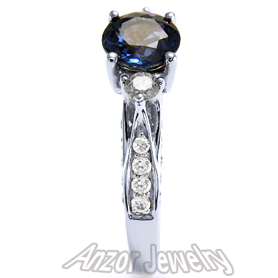 10k White Gold Ceylon Sapphire Diamond Ring R1451