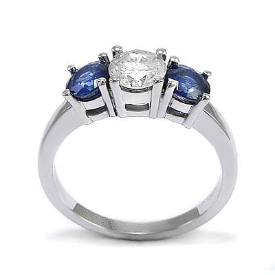 14k Gold Sapphire Diamond Ring R1452