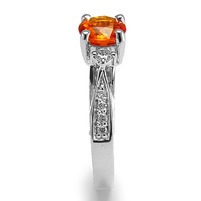 Orange Sapphire Diamond Ring 18k R1460 Orange Sapphire Diamond Ring 18k R1460