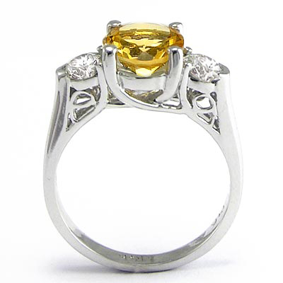 14k Gold Citrine and Diamond Ring R1467
