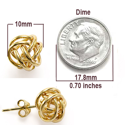 14k Solid Gold Love Knot earring E974 14k Solid Gold Love Knot earring E974