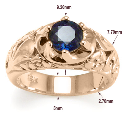 Men's 18k Pink Gold Ceylon Sapphire Ring R1474 Men's 18k Pink Gold Ceylon Sapphire Ring R1474