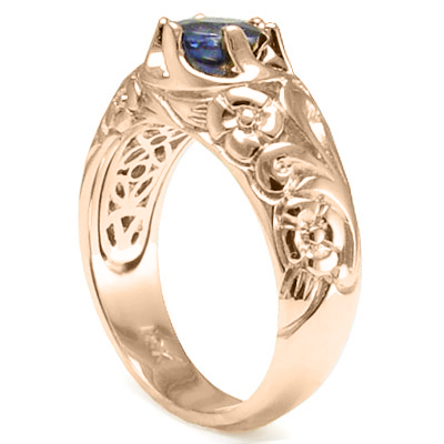 Men's 18k Pink Gold Ceylon Sapphire Ring R1474 Men's 18k Pink Gold Ceylon Sapphire Ring R1474